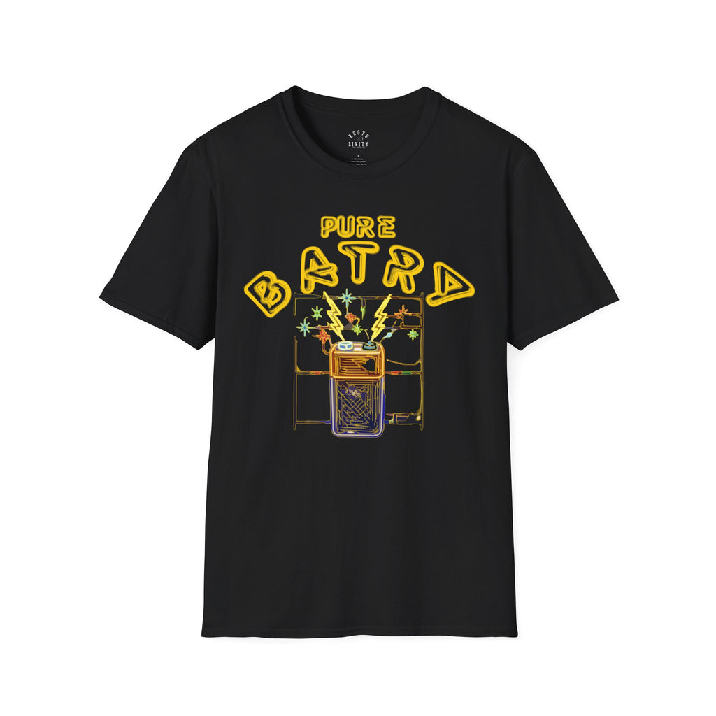 Pure Batry — Retro Arcade Neon Gaming Graphic Tee