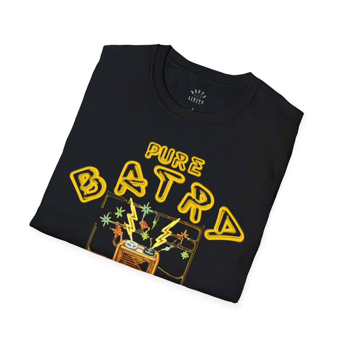 Pure Batry — Retro Arcade Neon Gaming Graphic Tee